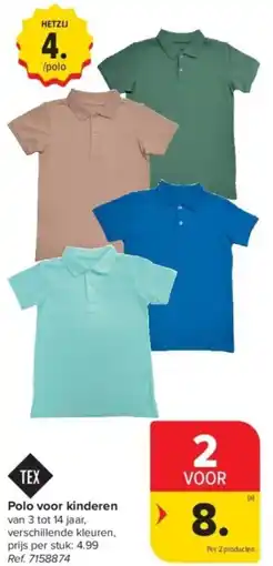 Carrefour Tex polo voor kinderen aanbieding