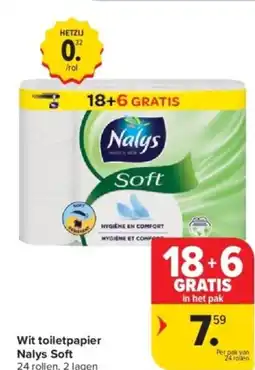 Carrefour Nalys soft wit toiletpapier aanbieding