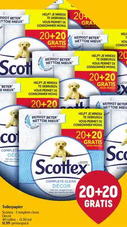 Delhaize Scottex - Complete clean Decor Toiletpapier aanbieding