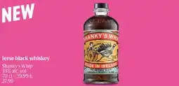 Delhaize Shanky's Whip 33% alc. vol. Ierse black whiskey aanbieding