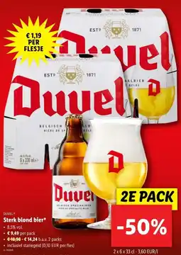 Lidl Duvel Sterk blond bier 8.5% vol aanbieding