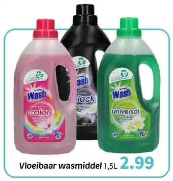 Wibra Vloeibaar wasmiddel 1,5L aanbieding