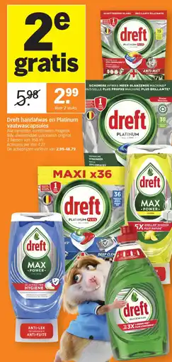 Albert Heijn Dreft handafwas en Platinum vaatwascapsules aanbieding