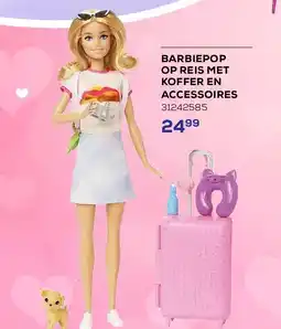 Supra Bazar BARBIEPOP OP REIS MET KOFFER EN ACCESSOIRES aanbieding