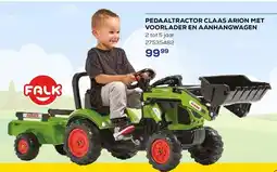 Supra Bazar PEDAALTRACTOR CLAAS ARION MET VOORLADER EN AANHANGWAGEN aanbieding