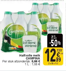 Cora Halfvolle melk CAMPINA aanbieding