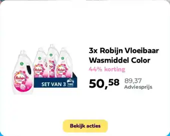 Plein.nl 3x robijn vloeibaar wasmiddel color aanbieding