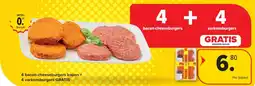 Carrefour Market 4 bacon-cheeseburgers kopen + 4 varkensburgers GRATIS aanbieding