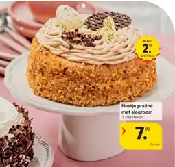 Carrefour Market Nestje praliné met slagroom aanbieding