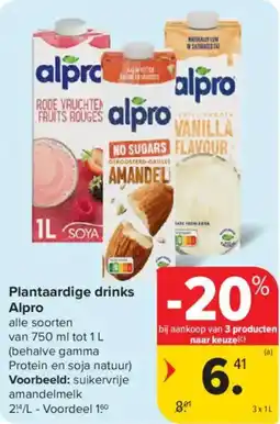 Carrefour Market Plantaardige drinks alpro aanbieding