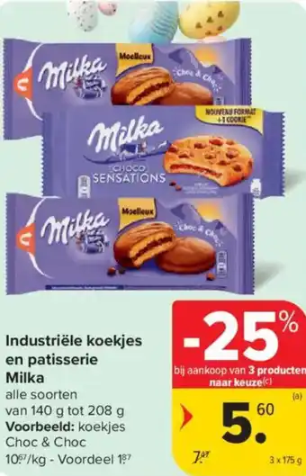 Carrefour Market Industriële koekjes en patisserie milka aanbieding