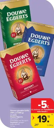 Carrefour Market Gamma gemalen koffie en pads douwe egberts aanbieding