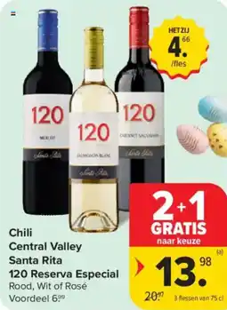 Carrefour Market Chili central valley santa rita 120 reserva especial rood aanbieding