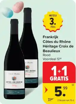 Carrefour Market Frankrijk côtes du rhône héritage croix de beaulieux aanbieding