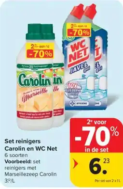 Carrefour Market Set reinigers Carolin en WC Net aanbieding