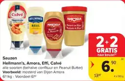 Carrefour Market Sauzen hellmann's amora effi calvé aanbieding