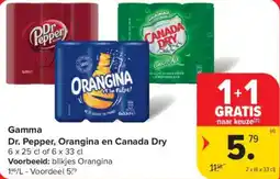 Carrefour Market Gamma Dr. Pepper, Orangina en Canada Dry aanbieding