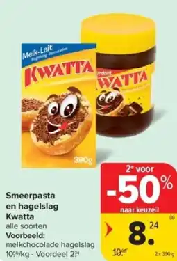 Carrefour Kwatta Smeerpasta en hagelslag aanbieding