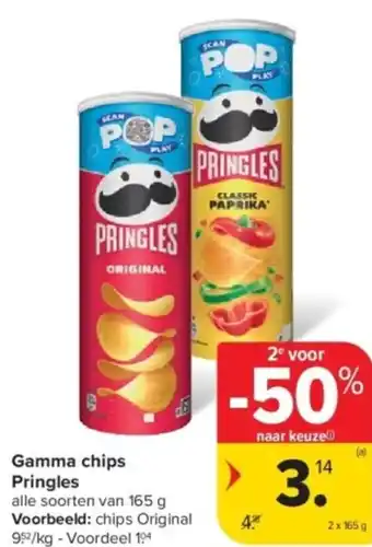 Carrefour Pringles Gamma chips aanbieding