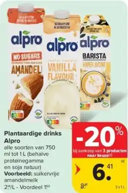 Carrefour Alpro plantaardige drinks aanbieding