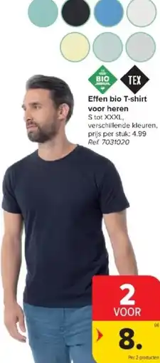 Carrefour Effen bio T-shirt voor heren aanbieding