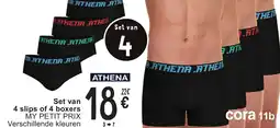 Cora Athena set van 4 slips of 4 boxers aanbieding