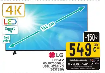 Cora LG LED-TV 65UR75006LK USB, HDMI x 3 aanbieding