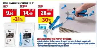 Hubo Tegel nivelleer systeem KLS clips aanbieding