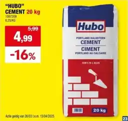 Hubo Hubo cement aanbieding