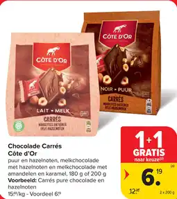 Carrefour Market Côte d'or chocolade carrés aanbieding