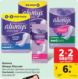 Carrefour Market Gamma Always Discreet aanbieding