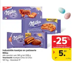 Carrefour Industriële koekjes en patisserie milka aanbieding