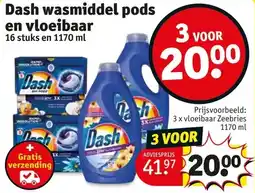 Kruidvat Dash wasmiddel pods en vloeibaar aanbieding