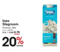 Sligro Inex Slagroom Premium, 40% aanbieding