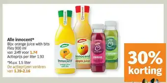 Albert Heijn Alle Innocent Orange Juice With Bits aanbieding