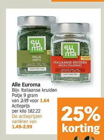 Albert Heijn Alle Eutoma Italiaanse Kruiden aanbieding