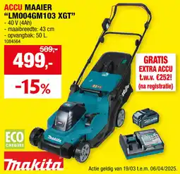 Hubo Accu maaier LM004GM103 XGT aanbieding