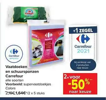 Hyper Carrefour Vaatdoeken En Schuursponzen Carrefour aanbieding