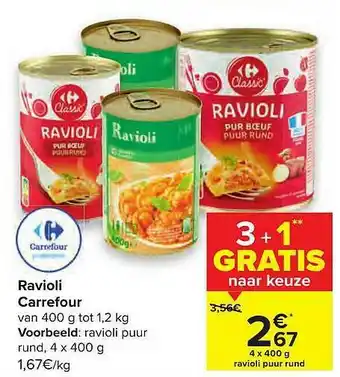 Hyper Carrefour Ravioli Carrefour aanbieding