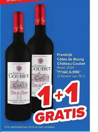 Hyper Carrefour Krankrijk Côtes De Bourg Château Coubet aanbieding
