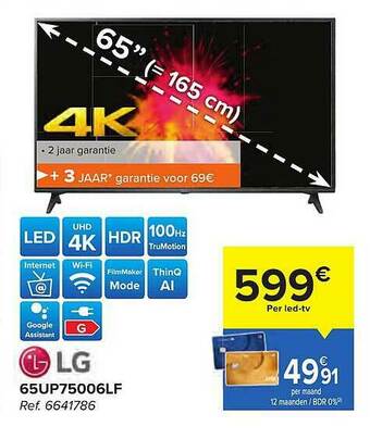 Hyper Carrefour Lg 65up75006lf aanbieding