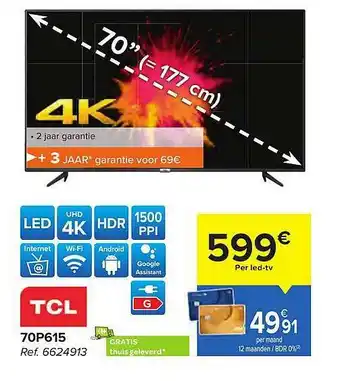 Hyper Carrefour Tcl 70p615 aanbieding