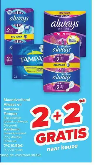 Maandverband Always En Tampons Tampax