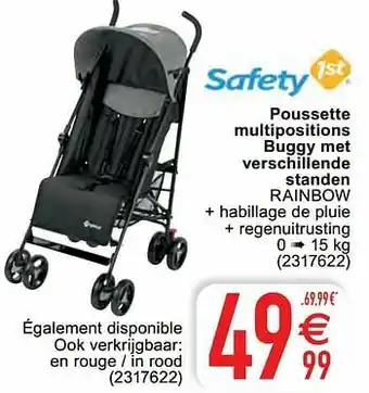 Cora Poussette multipositions buggy met verschillende standen rainbow aanbieding