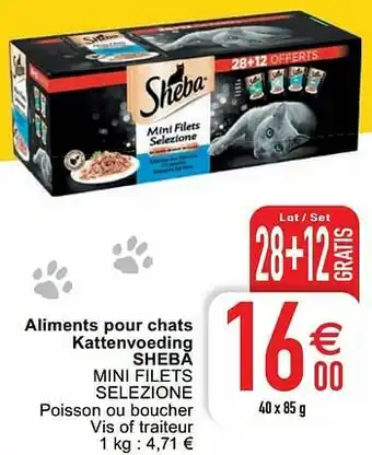 Cora Aliments pour chats kattenvoeding sheba mini filets selezione aanbieding