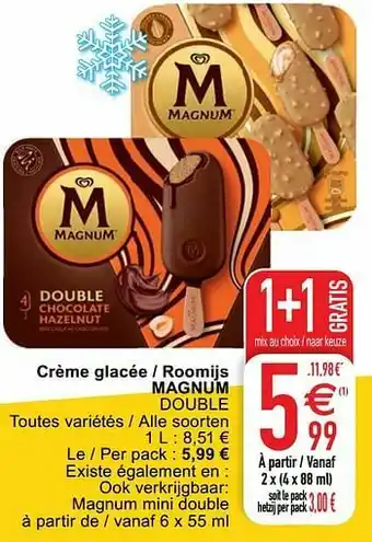 Cora Crème glacée - roomijs magnum double aanbieding