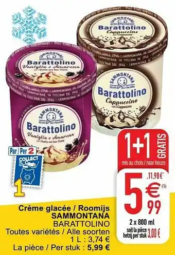 Cora Crème glacée - roomijs sammontana barattolino aanbieding