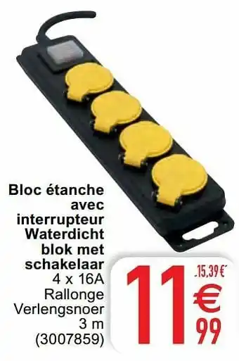 Cora Bloc étanche avec interrupteur waterdicht blok met schakelaar aanbieding
