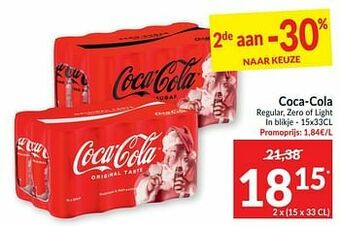 Intermarché Coca-cola regular zero of light aanbieding