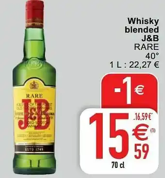 Cora Whisky blended j+b rare aanbieding